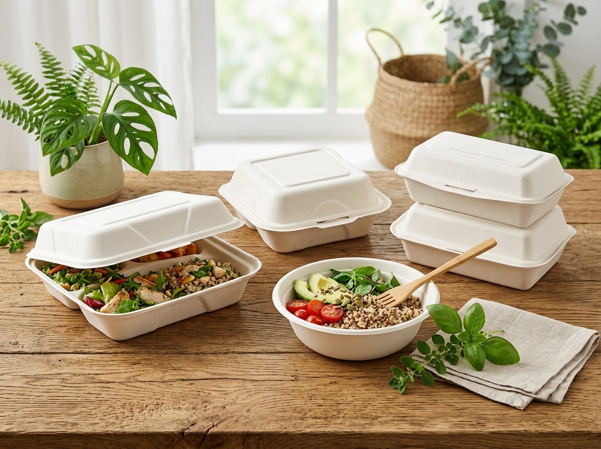 Sugarcane Bagasse Clamshells - Certified B2B Export & Wholesale India | Ritkap Global